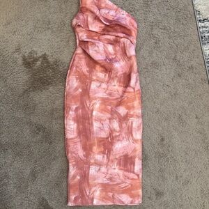 ASOS one shoulder scuba midi dress